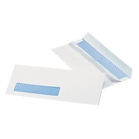 Quality Park 21418 #10 4 1/8 inch x 9 1/2 inch White Security Tinted Business Envelope with Window and Redi-Strip Seal - 500/Box