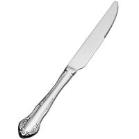 Bon Chef S2512 Elegant 9 7/8 inch 13/0 Stainless Steel Extra Heavy Weight European Solid Handle Dinner Knife - 12/Case