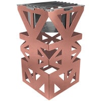 Eastern Tabletop 1743CP LeXus 8 inch x 8 inch x 15 inch Copper Coated Steel Cube with Grate and Fuel Shelf