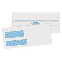Quality Park 24529 #9 3 7/8 inch x 8 7/8 inch White Security Tinted Business Envelope with 2 Windows and Redi-Seal - 500/Box