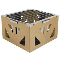 Eastern Tabletop 1741RZ LeXus 8 inch x 8 inch x 5 inch Bronze Coated Steel Cube with Grate and Fuel Shelf