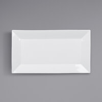Acopa 14 1/2 inch x 8 1/4 inch Bright White Rectangular Porcelain Platter - 12/Case
