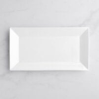 Acopa 14 1/2 inch x 8 1/4 inch Bright White Rectangular Porcelain Platter - 12/Case