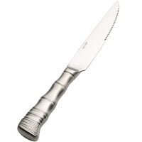 Bon Chef S934 Kobe 9 3/4 inch 18/8 Extra Heavy Weight Stainless Steel Serrated Blade Steak Knife with Satin Finish Handle - 12/Pack