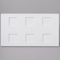 Elite Global Solutions JW6TB Zen 11" x 6 1/2" Rectangular White Melamine Ramekin Platter - 6/Case