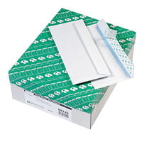 Quality Park 69122 #10 4 1/8 inch x 9 1/2 inch White Security Tinted Business Envelope with Redi-Strip Seal - 500/Box