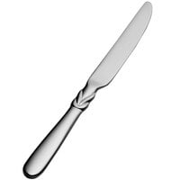Bon Chef S2317 Forever 6 15/16 inch 13/0 Stainless Steel Extra Heavy Weight European Solid Handle Butter Knife - 12/Case