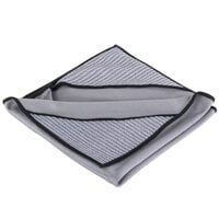 Unger MN40U Ninja MicroWipe 16 inch x 16 inch Gray and Black Premium Microfiber Cleaning Cloth - 5/Pack