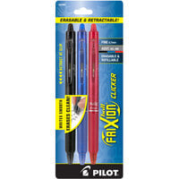 Pilot 31467 FriXion Assorted Ink with Assorted Barrel Color 0.7mm Erasable Retractable Gel Pen - 3/Pack