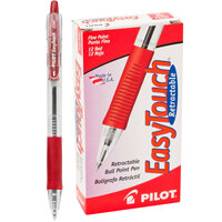 Pilot 32212 EasyTouch Red Ink with Translucent Barrel 0.7mm Ballpoint Retractable Pen - 12/Pack