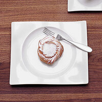 Villeroy & Boch 10-2525-2649 NewWave 9 1/2 inch x 8 5/8 inch Rectangular White Premium Porcelain Dessert Plate - 4/Case