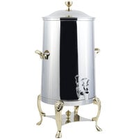 Bon Chef 48003 Lion 3 Gallon Insulated Stainless Steel Coffee Chafer Urn with Brass Trim