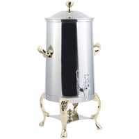 Bon Chef 47001 Renaissance 1.5 Gallon Insulated Stainless Steel Coffee Chafer Urn with Brass Trim