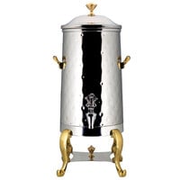 Bon Chef 49001-H Roman 1.5 Gallon Insulated Hammered Stainless Steel Coffee Chafer Urn with Brass Trim