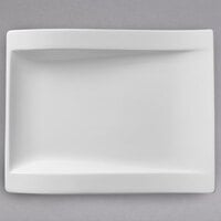 Villeroy & Boch 10-2525-2646 NewWave 10 1/4" x 7 3/4" Rectangular White Premium Porcelain Plate - 4/Case