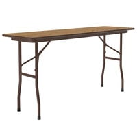 Correll 18 inch x 60 inch Medium Oak Light Duty Melamine Folding Table