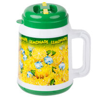 64 oz. Plastic Lemonade Tanker with Spout / Straw and Lid - 12/Case