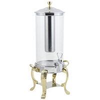 Bon Chef 40500-1 Aurora 2 Gallon Brass Finish Juice Dispenser with Stainless Steel Ice Chamber and Contemporary Handle