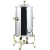 Bon Chef 49001-1-E Roman 1.5 Gallon Insulated Stainless Steel Electric Coffee Chafer Urn with Brass Trim