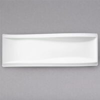 Villeroy & Boch 10-2525-2596 NewWave 16 1/2" x 6" Rectangular White Premium Porcelain Antipasti Plate - 4/Case
