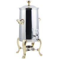 Bon Chef 41005-1 Aurora 5.5 Gallon Stainless Steel Coffee Chafer Urn with Brass Trim