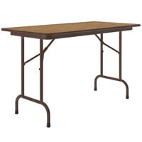 Correll 24" x 48" Medium Oak Light Duty Melamine Folding Table