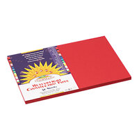 SunWorks P6107 12 inch x 18 inch Red Pack of 58# Construction Paper - 50 Sheets