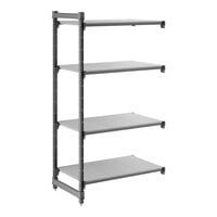 Cambro CBA213664S4580 Camshelving® Basics Plus Solid 4-Shelf Add On Unit - 21" x 36" x 64"