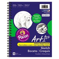 Pacon 4794 Art1st 8 1/2 inch x 11 inch White Medium Weight Smooth 60# Stock Paper Sketch Diary