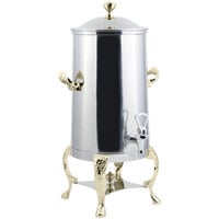 Bon Chef 47003-1 Renaissance 3 Gallon Insulated Stainless Steel Coffee Chafer Urn with Brass Trim