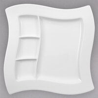 Villeroy & Boch 10-2525-2855 NewWave 10 5/8" Square White Premium Porcelain Grill Plate   - 4/Case