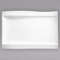 Villeroy & Boch 10-2525-2697 NewWave 14 1/2" x 10" Rectangular White Premium Porcelain Gourmet Plate - 4/Case