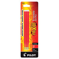 Pilot 77332 FriXion Red Ink Fine Point Erasable Retractable Roller Ball Gel Pen Refill - 3/Pack