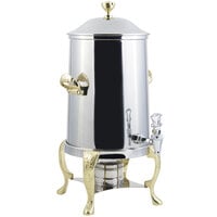 Bon Chef 47101 Renaissance 2 Gallon Stainless Steel Coffee Chafer Urn with Brass Trim
