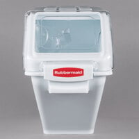 Rubbermaid FG9G5700WHT ProSave 6.3 Gallon / 100 Cup White Shelf Ingredient Storage Bin with Sliding Lid & Scoop