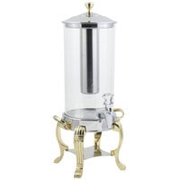 Bon Chef 40500 Aurora 2 Gallon Brass Finish Juice Dispenser with Stainless Steel Ice Chamber