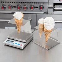 Cardinal Detecto PS4 4 lb. Electronic Portion Scale with Removable Single and Dual Cone Holder Trays