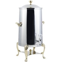 Bon Chef 48003-1 Lion 3 Gallon Insulated Stainless Steel Coffee Chafer Urn with Brass Trim