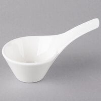 Villeroy & Boch 10-2525-3933 NewWave 2 oz. White Premium Porcelain Dip Bowl with Handle - 4/Case