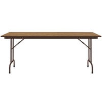 Correll 36 inch x 96 inch Medium Oak Light Duty Melamine Folding Table
