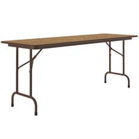 Correll 24 inch x 72 inch Medium Oak Light Duty Melamine Folding Table