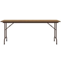 Correll 24 inch x 72 inch Medium Oak Light Duty Melamine Folding Table