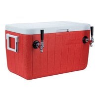 Micro Matic CB482R Red 2 Faucet 48 Qt. Insulated Jockey Box with 100 ft. Coils