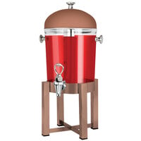 Eastern Tabletop 7522CP P2 2 Gallon Copper Coated Stainless Steel Beverage Dispenser with Acrylic Container and Ice Core