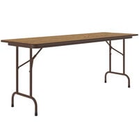 Correll 24" x 96" Medium Oak Light Duty Melamine Folding Table