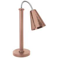 Eastern Tabletop 9691CP Single Arm Copper Coated Stainless Steel Freestanding Heat Lamp with Hammered Cone Shade and Adjustable Neck