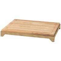 Eastern Tabletop 9653RZ 24 inch x 18 inch Butcher Block Carving Board with Bronze Coated Stainless Steel Frame