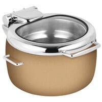Eastern Tabletop 39811GRZ Jazz Rock 11 Qt. Copper Coated Stainless Steel Induction Soup Marmite with Hinged Glass Lid