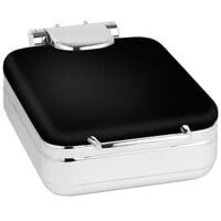 Eastern Tabletop 3997MB Jazz Rock 4 Qt. Square Black Coated Stainless Steel Induction Chafer with Hinged Dome Cover