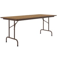 Correll 30" x 60" Medium Oak Light Duty Melamine Folding Table